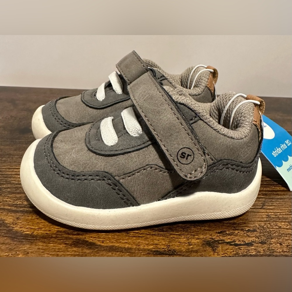 Stride Rite 360 Baby Boys Nick Gray Sneakers NWT Size 3